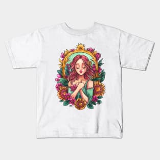 Zodiac Sign Virgo Art Deco Watercolour Kids T-Shirt